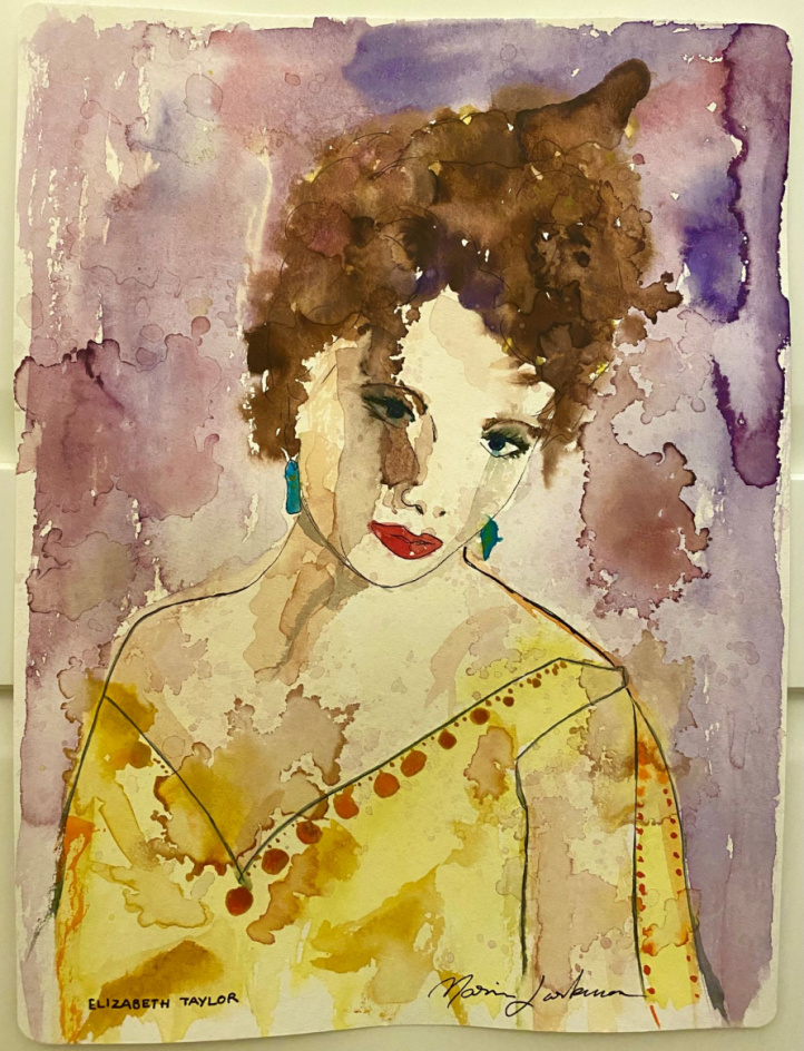 Elizabeth Taylor i gruppen Kunstgalleri / Tekniker / Akvarell hos NOA Gallery (100016_elisabethtaylor)