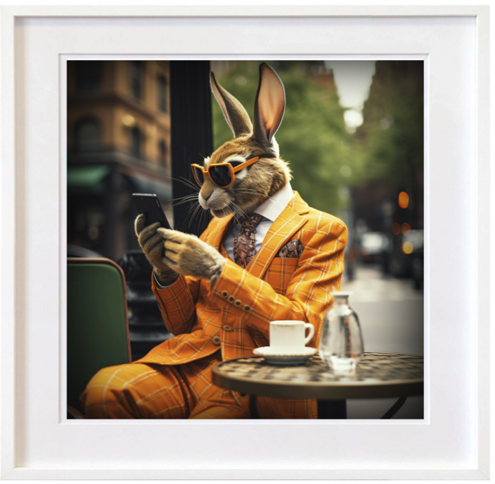 Street rabbit New York i gruppen Kunstgalleri / Tekniker / AI kunst hos NOA Gallery (100038_streetrabbitnewyor)