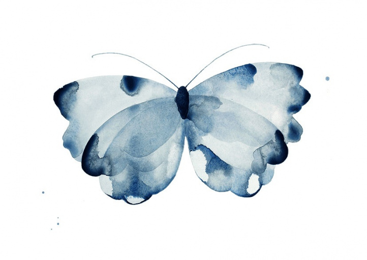 Fjäril (mörkblå) i gruppen Kunstgalleri / Dyr og natur / Vårmotiv hos NOA Gallery (100042_285)