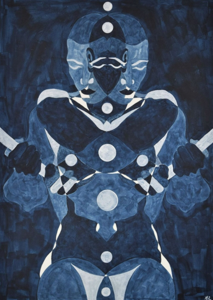 Warrior in Blue i gruppen Kunstgalleri / Nyheter hos NOA Gallery (100077_4017)