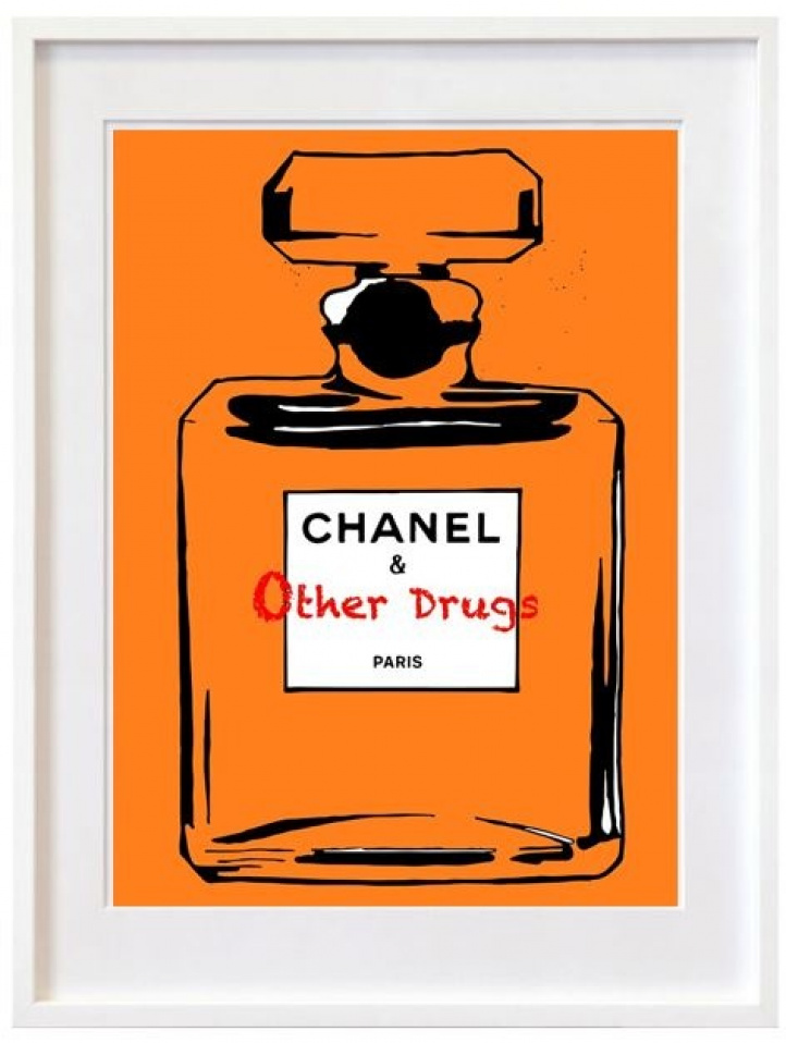 Chanel and other drugs, orange i gruppen Kunstgalleri / Temaer / Pop Art hos NOA Gallery (200227_2913)