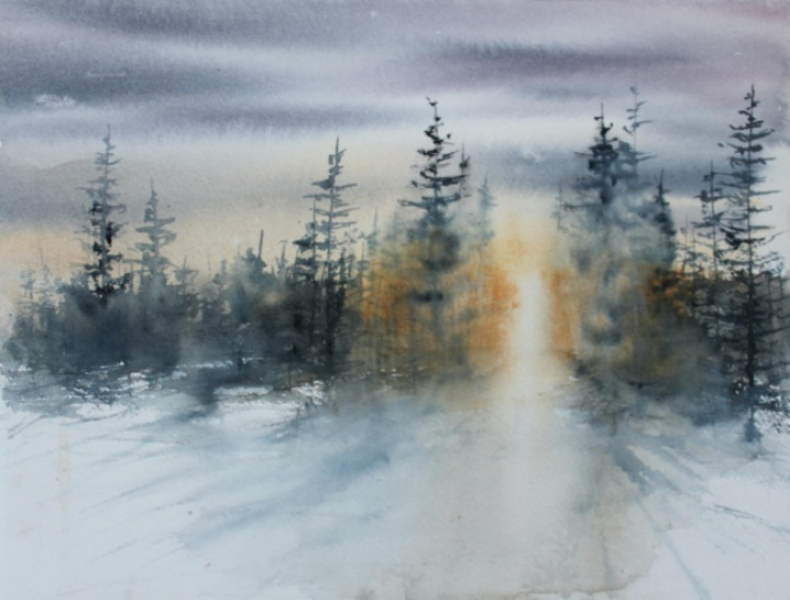 Snön smälter i gruppen Alle kunstverk / Akvarell hos NOA Gallery (200253_3699)