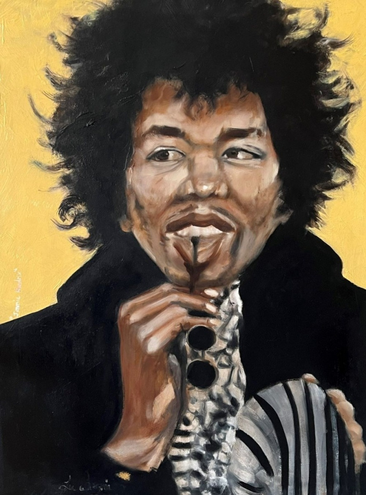 Jimi Hendrix i gruppen Kunstgalleri / Tekniker / Oljemalerier hos NOA Gallery (200273_3839)